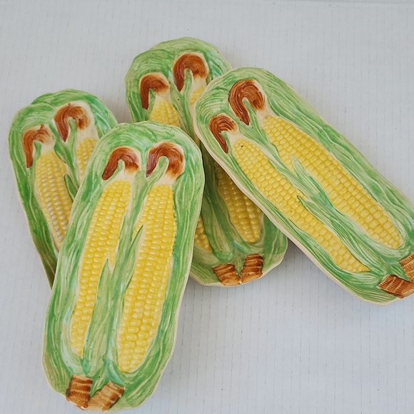 Vintage Other - MID-CENTURY JAPANESE HINODE POTTERY SET OF 4 CORN DISHES